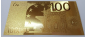 Сувенирная банкнота Золотая купюра (24 карата) 100 евро - вид 1