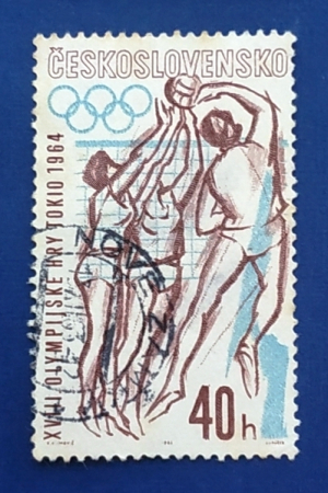 Чехословакия 1963 Летние Олимпийские игры Токио Волейбол Sc# 1203 Used