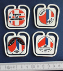 Значки на лацкан скрепки 4 шт СССР Франция  Байконур 1988 г совместный полет