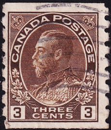 Канада 1918 год . Король Георг V 1911-22 "адмиральский мундир" . 3 с . Каталог 3,20 €. (1)