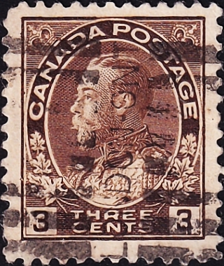 Канада 1918 год . Король Георг V 1911-22 "адмиральский мундир" . 3 с . Каталог 0,50 €. (2)