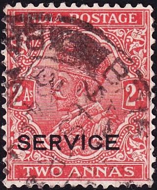 Индия 1935 год . Король Георг V , служебная . Каталог 1,80 €.