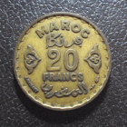 Марокко Французский 20 франков 1371 / 1952 год.