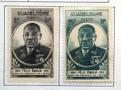 Гваделупа 1945 Генерал-Губернатор Феликс Эбуэ  Sc# 187, 188 MLH