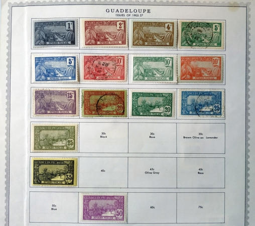 Гваделупа 1905-25 Стандарт  Sc# 54-66, 70, 76