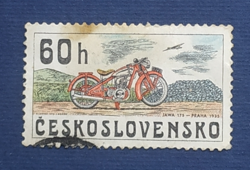 Чехословакия 1975 Мотоцикл Jawa 175, 1935г Sc# 2020 Used