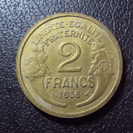 Франция 2 франка 1938 год.