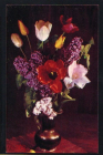 Открытка СССР 1969 г. Композиция, цветы в вазе. фото Е. Шворака чистая 2