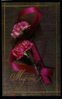 Открытка Россия 1971 г. С 8 марта, цветы, лента комп. Терзиева фото. Алексеева чистая К002