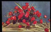 Открытка СССР 1977 г. Букет роз, цветы, ваза, корзина. фото. Е. Игнатович чистая К002