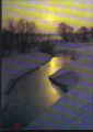 Открытка СССР 1986 г. Весенний пейзаж. Река, Лес, снег, зима фото. Сафоновой чистая - вид 2