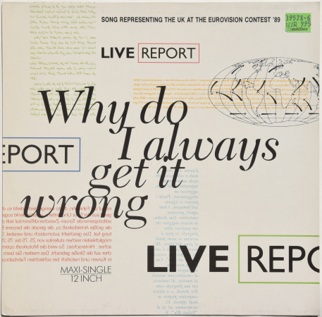 Live Report "Why Do I Always Get It Wrong" 1989 Maxi Single  