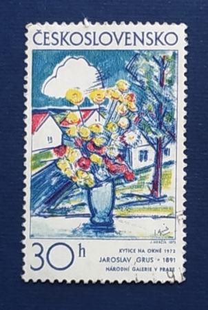 Чехословакия 1973 Цветы на окне автор Ярослав Грус Sc# 1859 Used