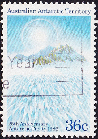 ААТ 1986 год . 25 лет Договору об Антарктике . Каталог 1,10 £.
