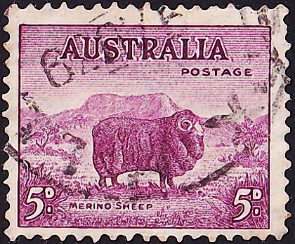 Австралия 1946 год .Мериносовая овца . Каталог 2,25 £.