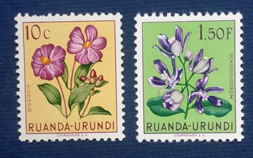 Руанда-Урунди 1953 Цветы Sc# 114, 124 MNH