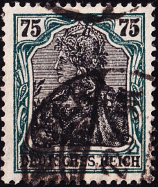 Германия , рейх . 1919 год . Германия с императорской короной , 75pf . Каталог 20,0 €.