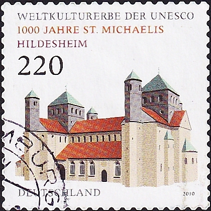 Германия 2010 год . 1000 лет церкви Святого Михаила, Хильдесхайм . Каталог 10,5  £.