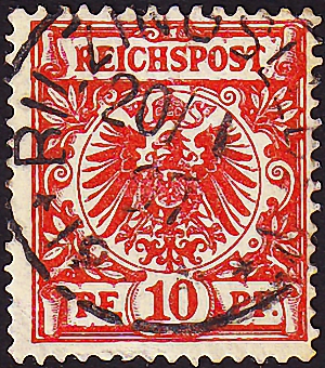Германия , рейх . 1890 год . Имперский орел в кругу . Каталог 60,0 €. (3) 