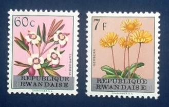 Руанда 1963 Цветы Sc# 15, 21 MNH