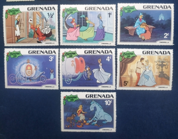 Гренада 1981 Рождество Уолт Дисней Золушка Sc# 1063-1069 MNH