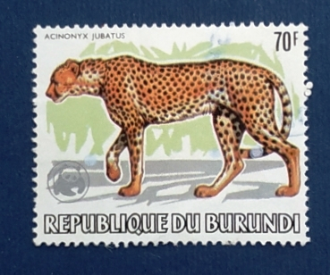 Бурунди 1983 Гепард Год защиты животных с надпечаткой эмблемой WWF Sc# 599а