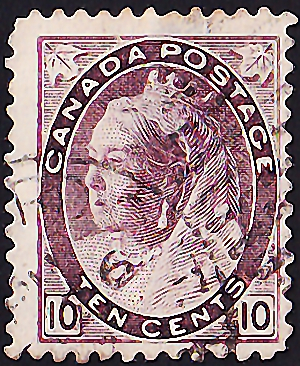 Канада 1898 год . Queen Victoria 10 c . Каталог 18,0 £. (2)
