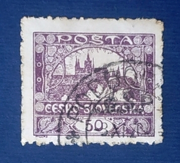 Чехословакия 1919 Градчаны  Sc# 30 частная перфорация Used