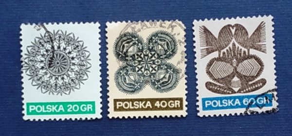 Польша 1971 Вырезка из бумаги Sc# 1822 - 1824 Used