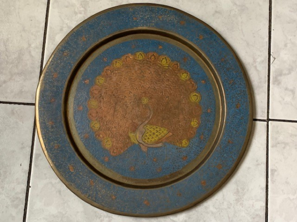 Тарелки панно настенные Латунь роспись Индия 