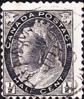 Канада 1897 год . Queen Victoria 1/2 с . Каталог 7,5 £. (2)