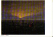 Открытка СССР 1960-е г. Картина Восход луны над Морем худ. Каспар Давид Фридрих, чистая К004-2