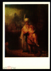 Открытка СССР 1970-е г. Картина Давид и Ионафан худ. Рембрандт живопись, чистая К004-2