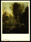 Открытка СССР 1970-е г. Картина Пруд в лесной чаще худ. Камиль Коро живопись, чистая К004-4