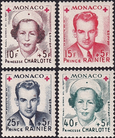 Монако 1949 год . Красный крест , полная серия . Каталог 500 £