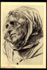 Открытка СССР 1962 г. Картина Голова пожилой женщины в чепце худ. Жан-Батист Грёз чистая К004-6