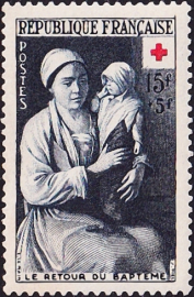 Франция 1953 год . Красный крест 15+5 f . Каталог 16,0 £ 