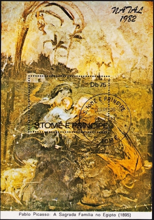 Сан Томе и Принсипи 1982 год . "Полет в Египет" Пикассо , блок . Каталог 30,0 €..