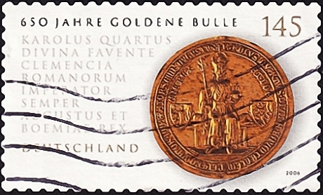 Германия 2006 год . Золотая печать короля Карла IV на "Золотой булле" . Каталог 4,70 £ (008)