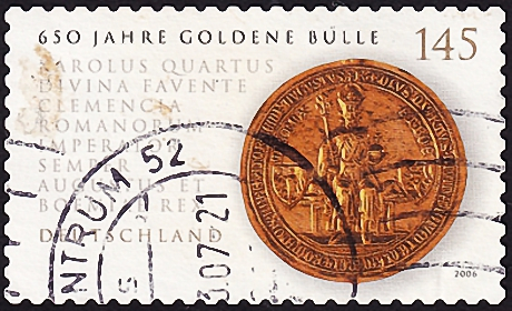 Германия 2006 год . Золотая печать короля Карла IV на "Золотой булле" . Каталог 4,70 £ (010)