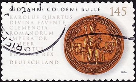 Германия 2006 год . Золотая печать короля Карла IV на "Золотой булле" . Каталог 4,70 £ (012)