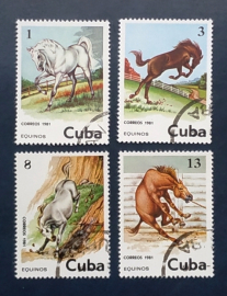 Куба 1981 Лошади  Sc# 2433-2436 Used