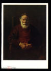 Открытка СССР 1970-е Эрмитаж Портрет старика в красном худ. Рембрандт живопись, чистая К004-5