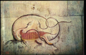 Открытка Корея Пхеньян г. Картина Фреска гробницы периода Когуре живопись, чистая К005-2
