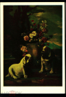 Открытка СССР 1970-е г. Картина Цветы и собаки худ. Жан-Батист Моннуайе живопись, чистая К005-2