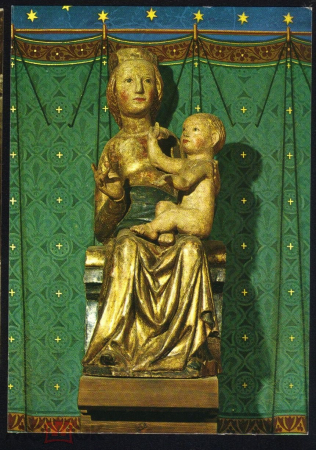 Открытка Чехия Прага Скульптура Мадонны в церкви Девы Марии чистая К005-5