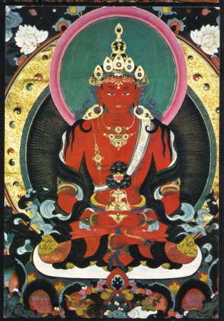 Открытка Монголия АППАРИМИТАЮ, живопись, 19 век, Музей буддийского искусства, Улан-Батор К005-5