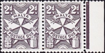 Мальта 1967 год . Мальтийский крест , сцепка , доплатная . Каталог 24,0 €.