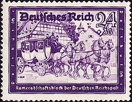 Германия , рейх . 1941 год . Старый дилижанс . Каталог 25,0 € . (4)
