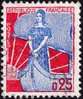 Франция 1960 год . Марианна в лодке , (type II) . Каталог 2,0 € (4)